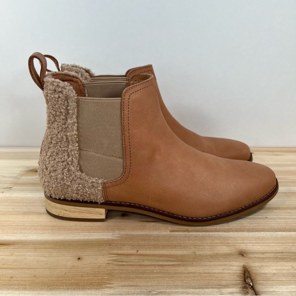 TOMS Ella Womens Brown Leather Slip On Chelsea Boots 10012465 size 8.5